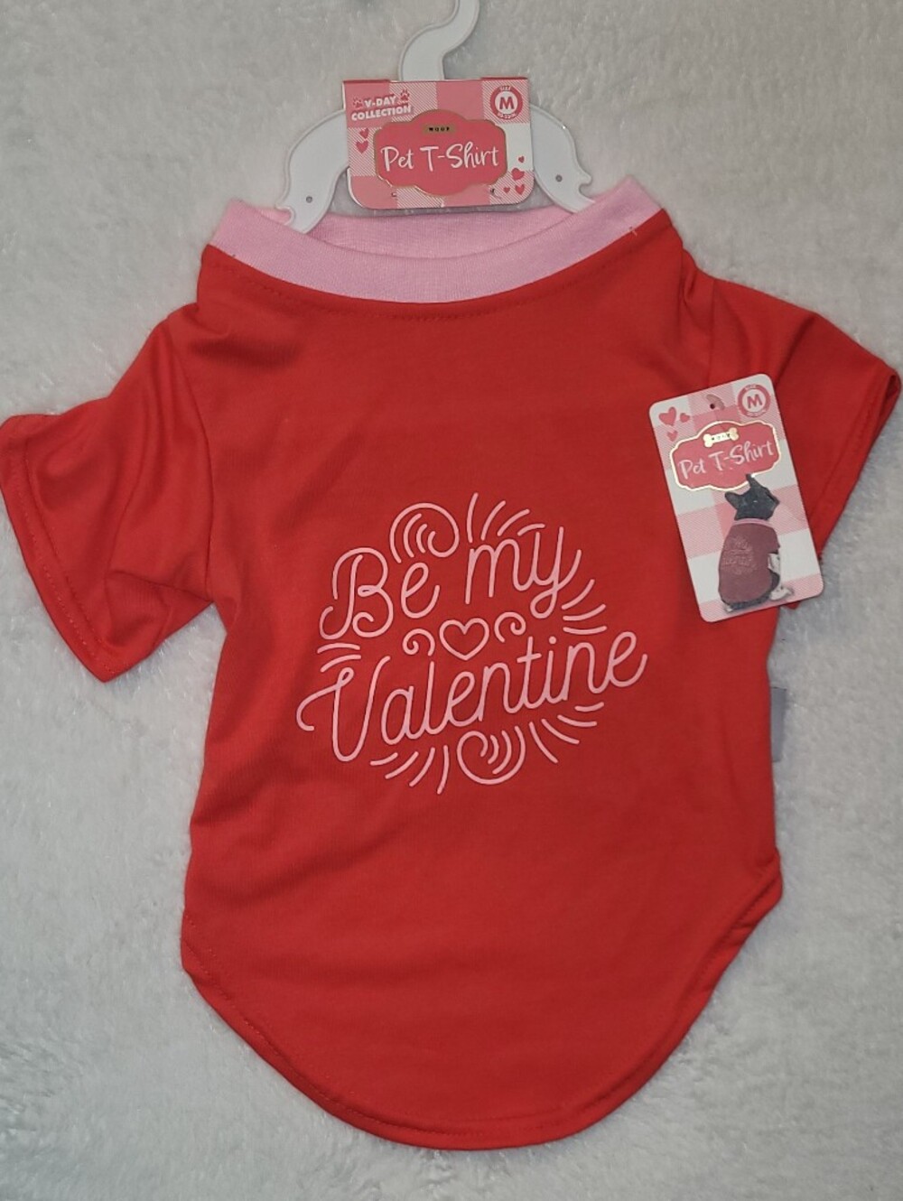 Red "Be My Valentine" Pet T-Shirt,  M